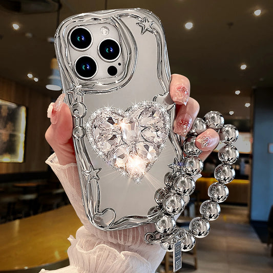 Capa Coração de Diamante para Telefone Strass 3D com : Brilho e Estilo para iPhone 15, 14, 13, 12, 11 Pro Max X XS XR 7 8 Plus+